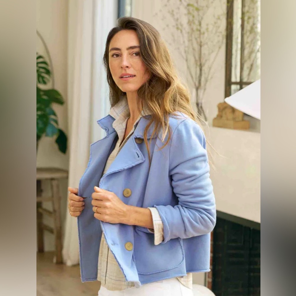 Frank & Eileen Light Blue Mini Belfast Pea Coat